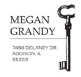 Custom Vertical Key Monogram Address Stamp