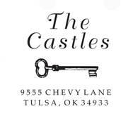 Custom Horizontal Key Monogram Address Stamp