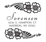 Custom Tropical Flower Monogram Address Stamp