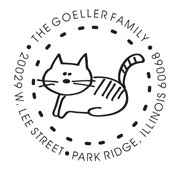 Custom Cat Design Monogram Address Stamp