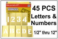 Brass  45 Piece Letters & Numbers Set