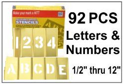 Brass 92 Piece Letters & Numbers Set