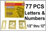 Brass 77 Piece Letters & Numbers Set