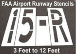 FAA Airport Runway Stencils, Choose from 3 feet to 12 feet.