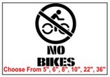 No Bikes Safety Symbol Stencil