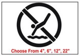 No Diving Safety Symbol Stencil