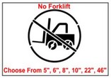 No Forklift Safety Symbol Stencil