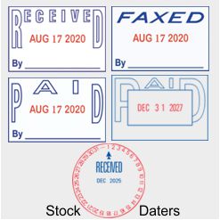 Stock Daters and Phrase Stamps
