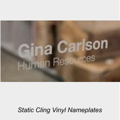Static Cling Vinyl Name Plates