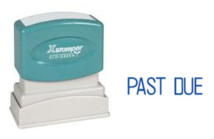 XStamper Stock Stamp in Blue ink Past Due