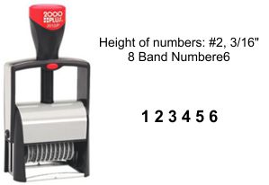 Shiny Non-Self-Inking Number Stamp Size 5 - 8 Bands