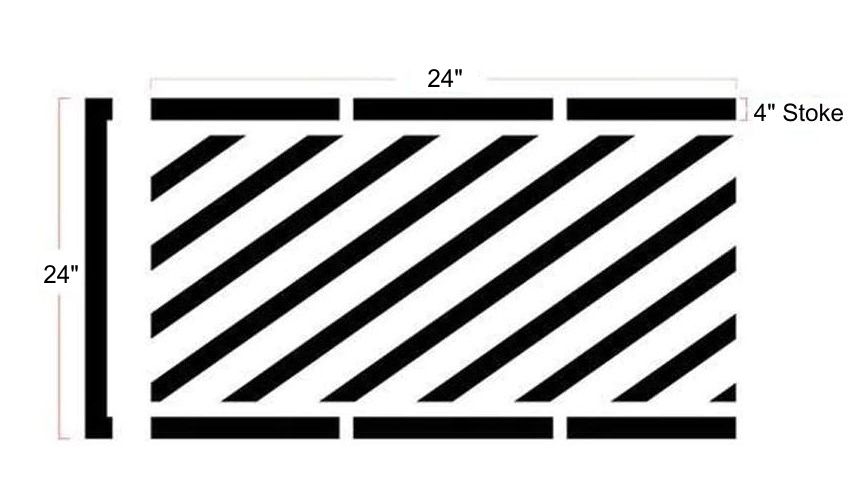 24" No Parking Zone Stripes