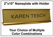 2"x10" Nameplate with Standard Holder