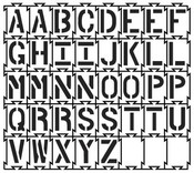 Full Alphabet 4-Way-Lock Stencil
