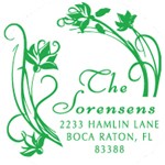 Custom Floral Monogram Address Stamp