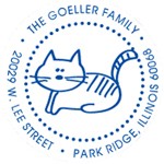 Custom Cat Design Monogram Address Stamp