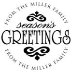 Season's Greetings Monogram Address Stamp