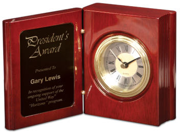 Rosewood Piano Finish Book Clock