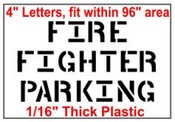 Fire Fighter Parking Stencil