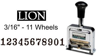 Lion A-11 Numbering Machine
A-11 Lion 11 Wheel, 3 Movement