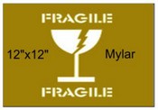 12"x12" Mylar Fragile Freight Marking Stencil