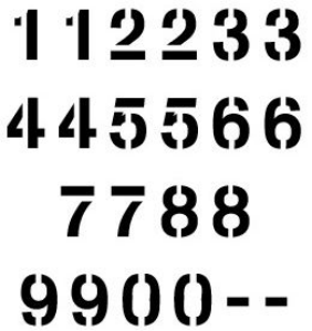 Mylar Numerical Stencil
7.5 Mil Mylar Numerical Stencil Sets 
Stencil Number sets