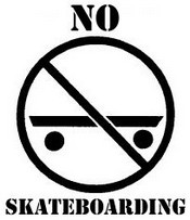No Skateboarding Stencil