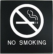 Presto Black 8" x 8" No Smoking Ready Made ADA Sign
