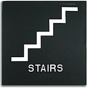 Presto Black 8" x 8" Stairs Ready Made ADA Sign