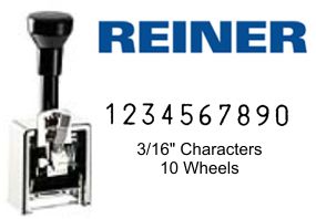 Reiner 325, 10-Wheel Numbering Machine