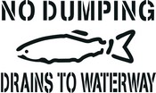 Drains to Waterways Stencil 50pk