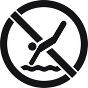 22" No Diving Symbol Stencil