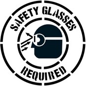 Safety Glasses Required Stencil