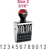 Shiny Size 2-12 Numbering Band Stamp