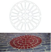 Small Brick Rosette Stencil Pattern