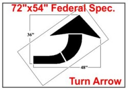 Federal Spec Curve Arrow Stencil