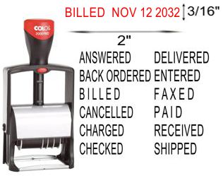 Heavy Duty Date Stamp with PAID Self Inking Stamp - BLUE Ink - Date Stamp  with Phrase