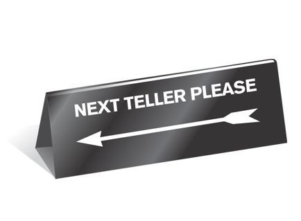 Next Teller - Arrow Table Top Tent Sign