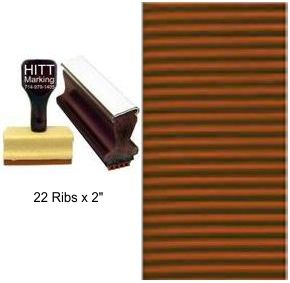 3"x2" Ribbed Flat Hand Stamps With 22 Ribs x 2" Long