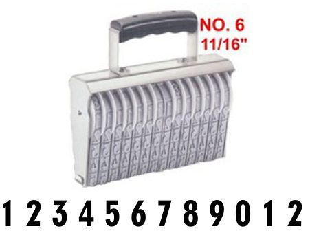 Shiny Size 6-12 Numbering Band Stamp