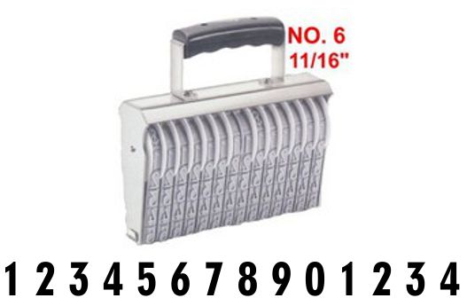 Shiny Size 6-14 Numbering Band Stamp