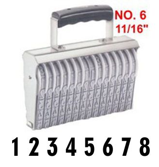 Shiny Size 6-8 Numbering Band Stamp