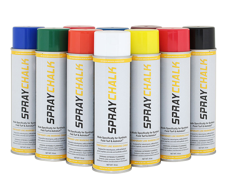 SprayChalk (White Temporary Removable marking chalk for synthetic turf,  asphalt, concrete. 