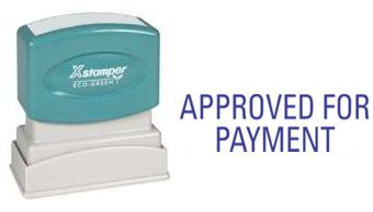 Xstamper Pre-Inked Stock Stamp "APPROVED FOR PAYMENT"
Xstamper Stock Stamp