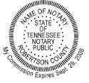 Tennessee Notary Embosser
Tennessee State Notary Public Seal
Tennessee Notary Public Seal
Notary Public Seal